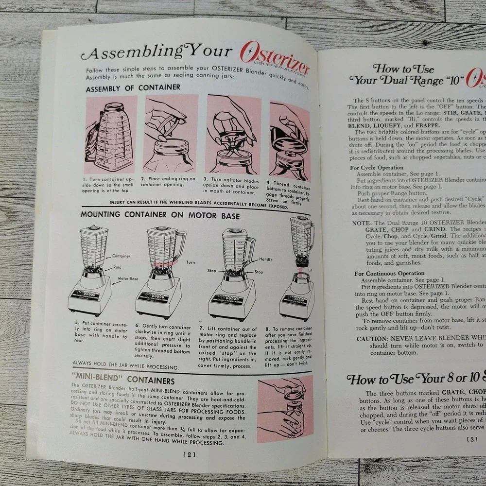 Osterizer Blender Spin Cookery Cookbook Owners Manual Booklet & Recipes 1973 Vtg